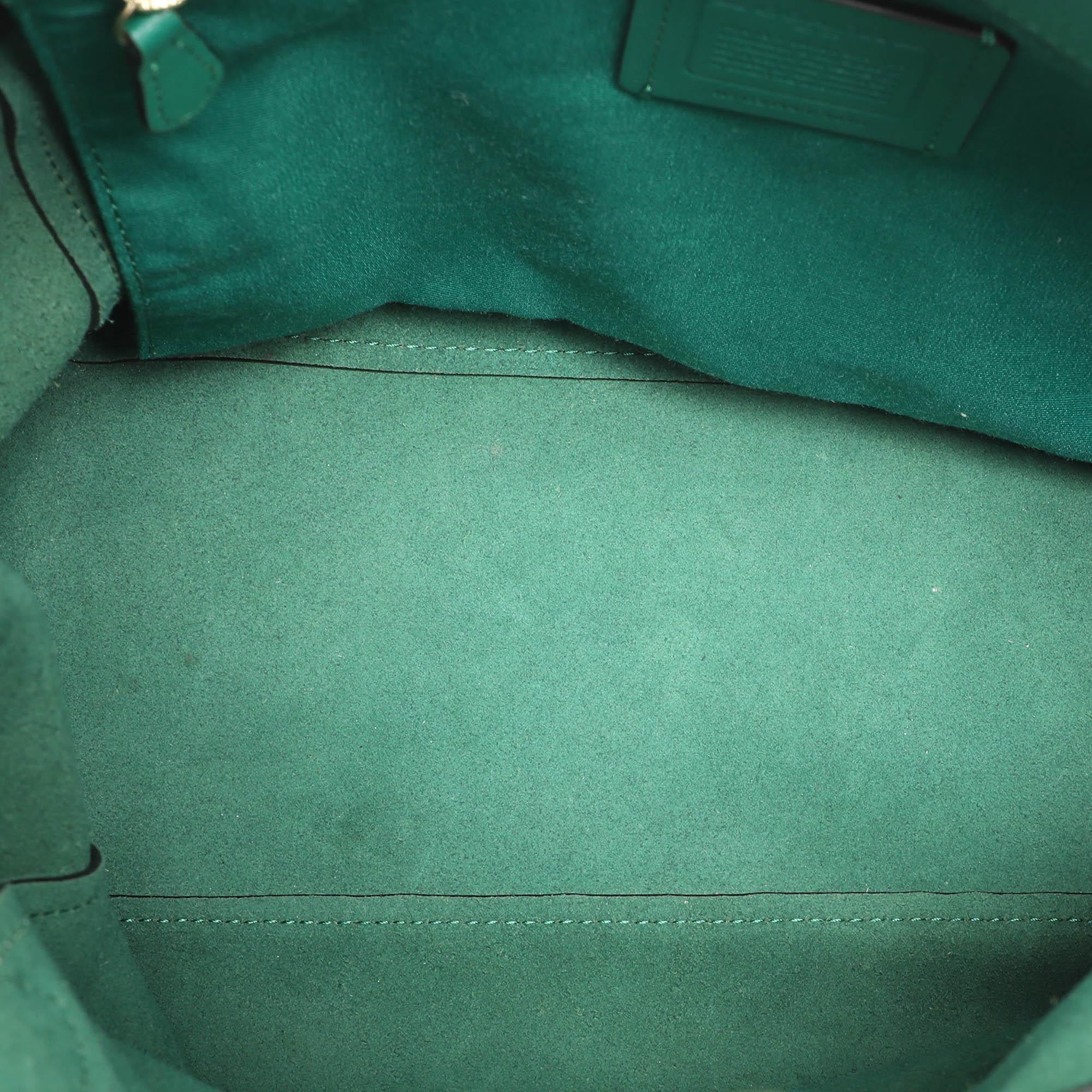 Coach Blue Leather Horse And Carriage Tote For Sale 3