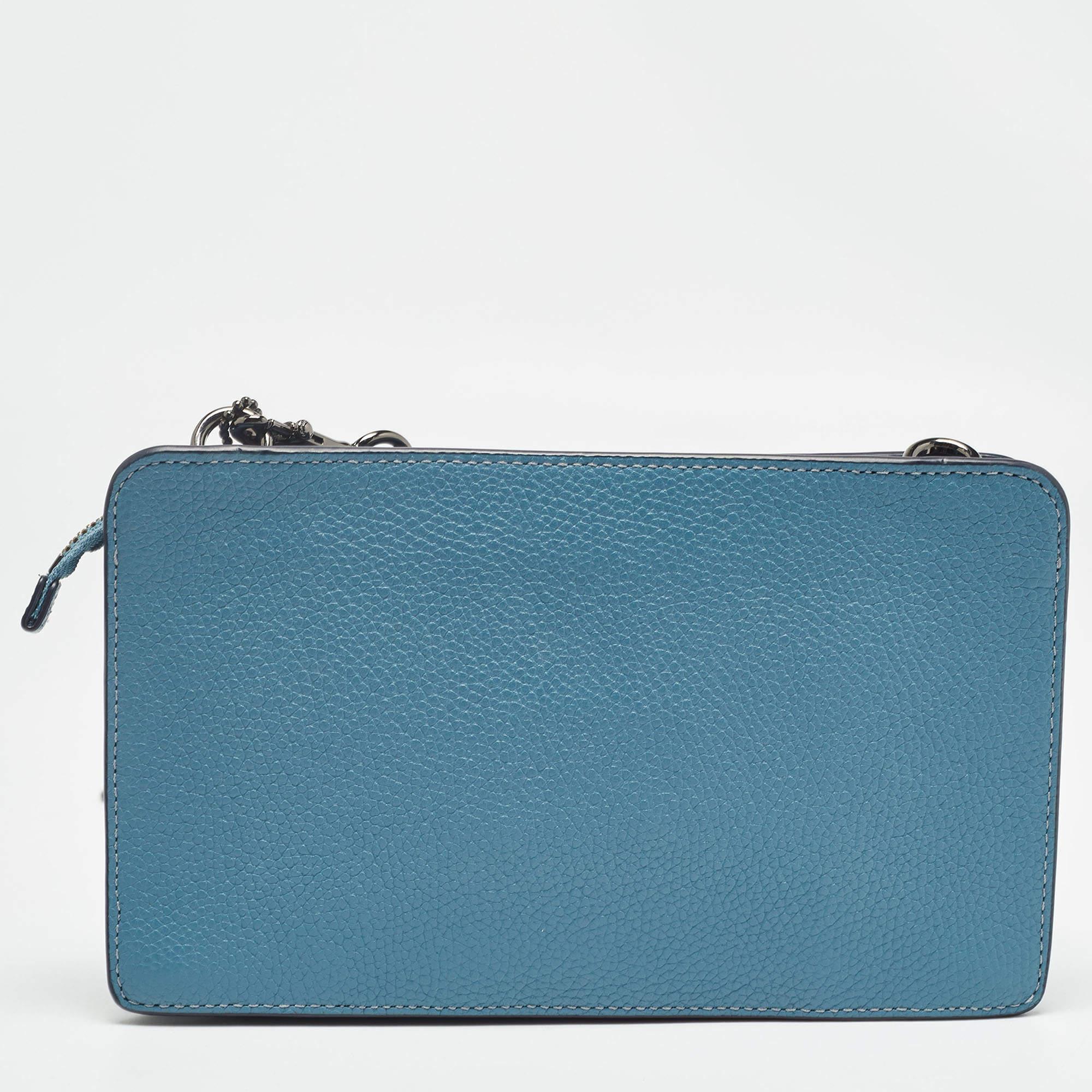 Coach sac à bandoulière Pop Up Noa en cuir bleu Bon état - En vente à Dubai, Al Qouz 2