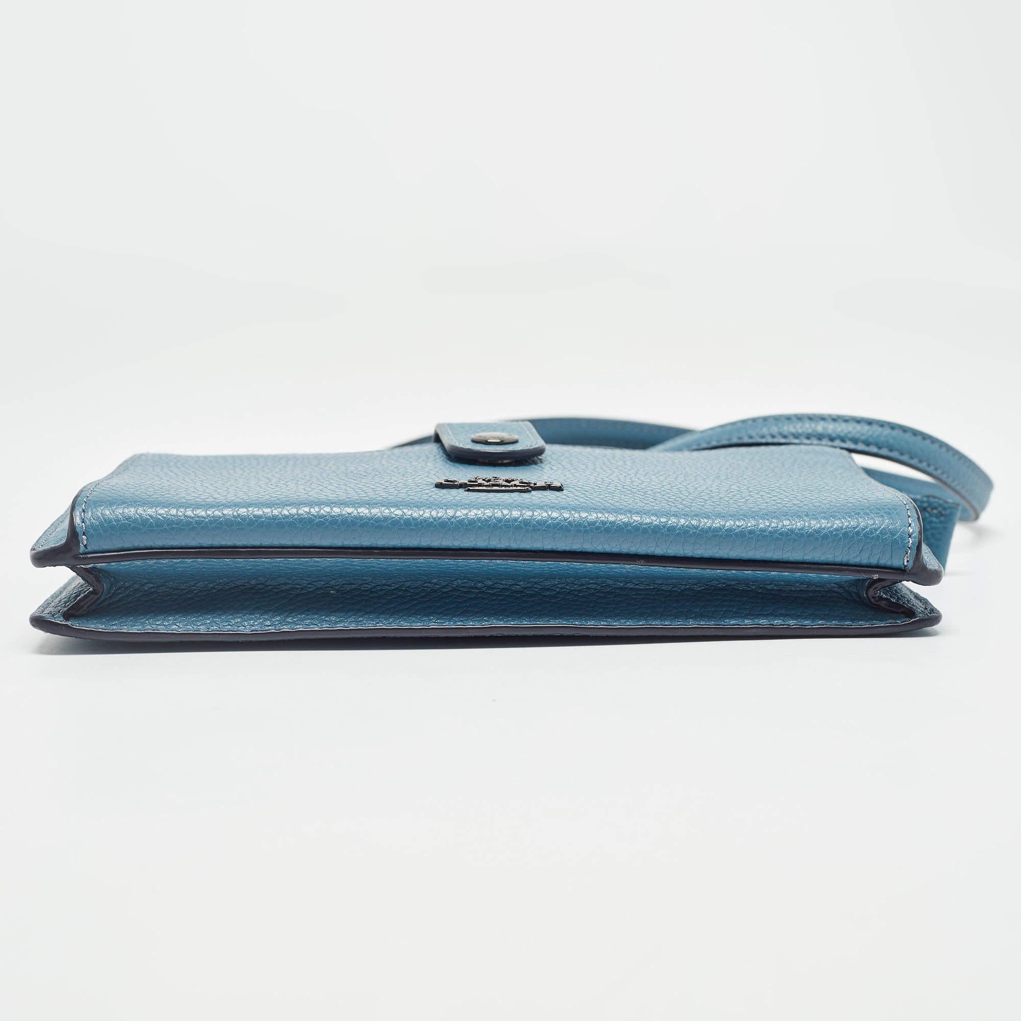 Coach sac à bandoulière Pop Up Noa en cuir bleu en vente 1