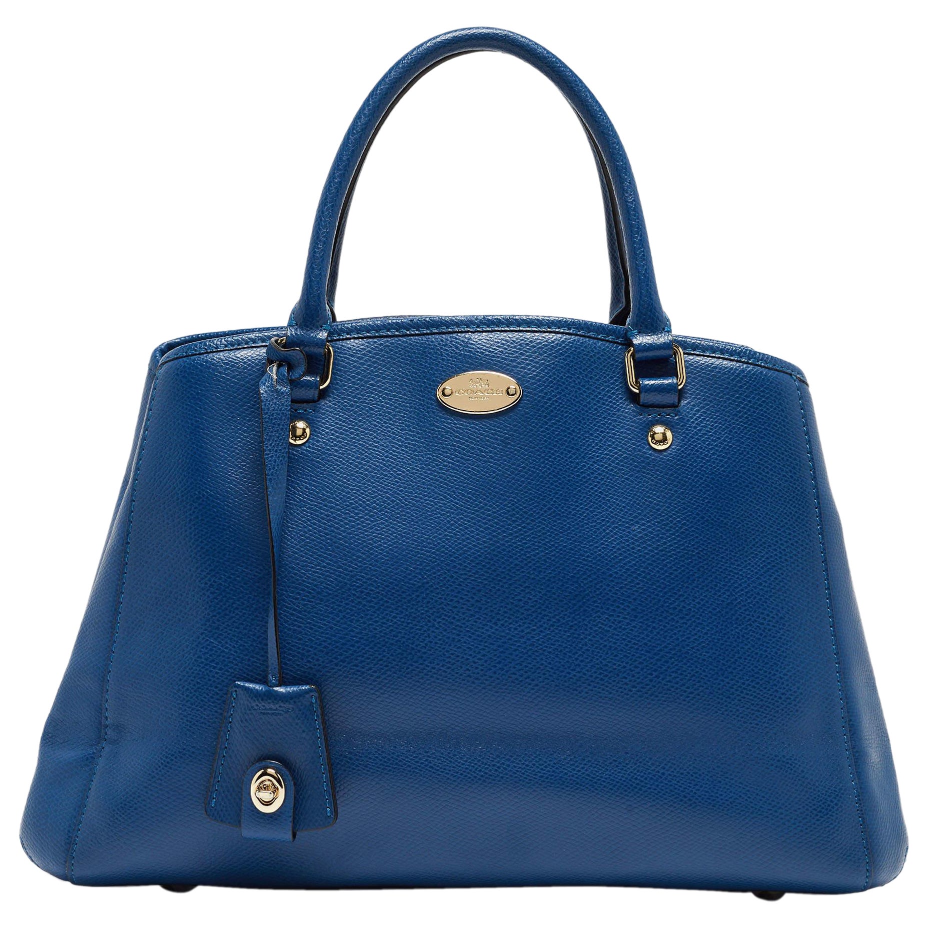 Coach Blue Leather Small Margot Carryall Satchel