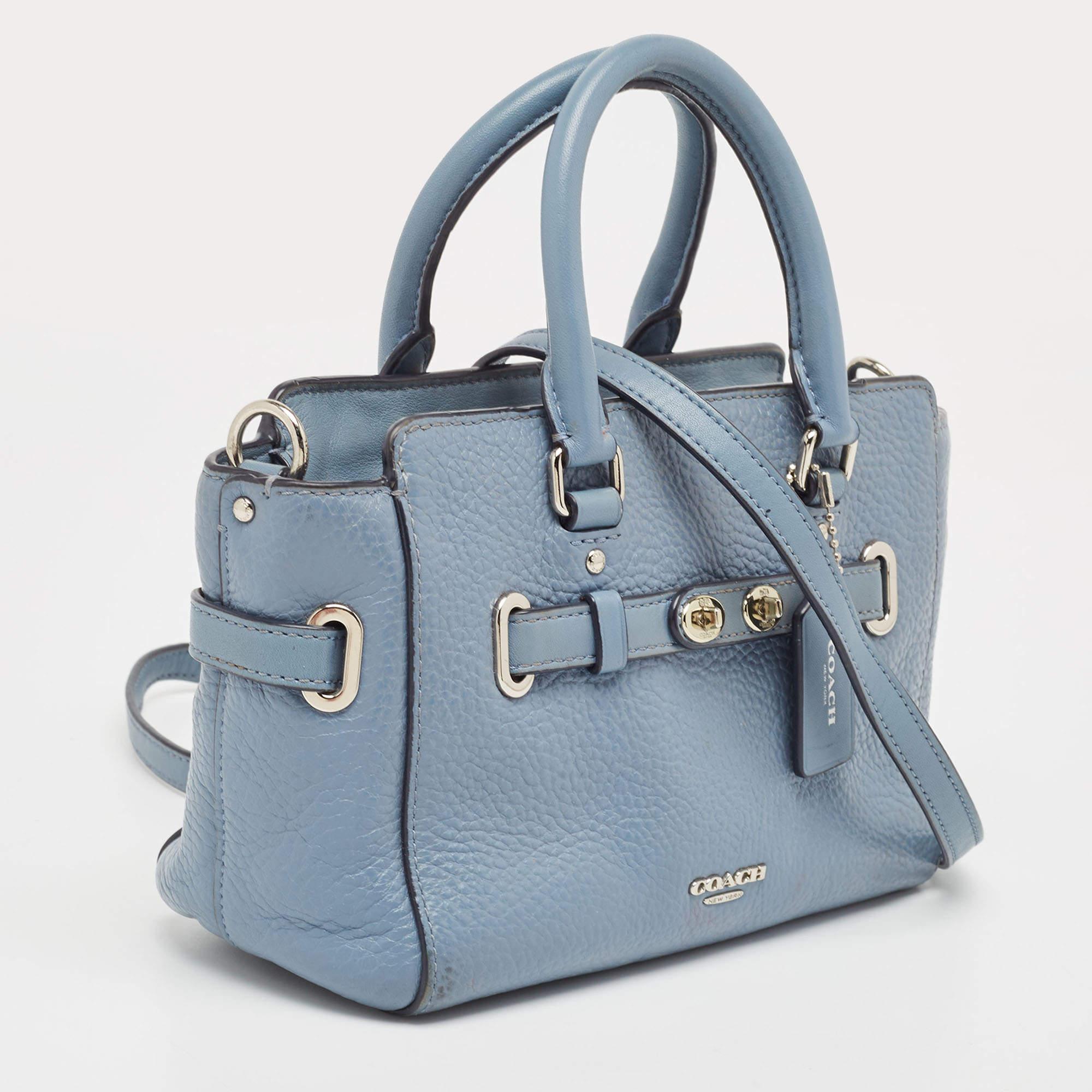 Gray Coach Blue Leather Swagger 20 Tote