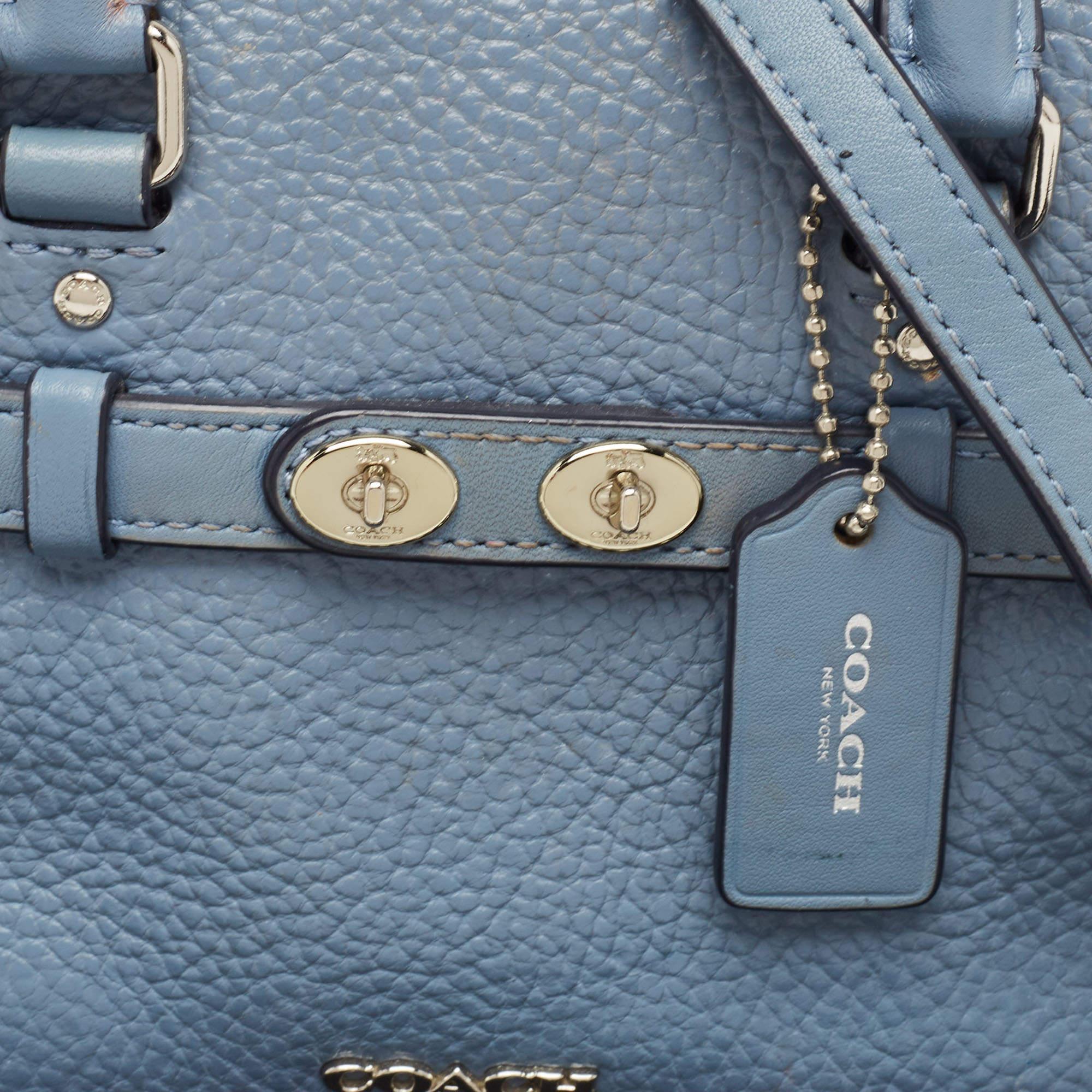 Women's Coach Blue Leather Swagger 20 Tote
