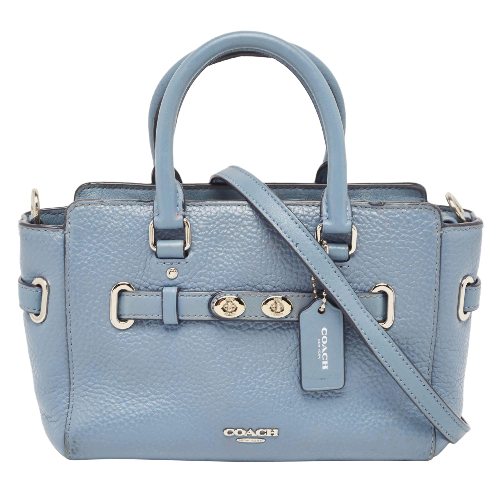Coach Blue Leather Swagger 20 Tote
