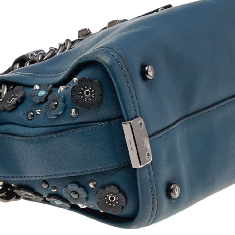Coach Blue Patch Embellished Leather Swagger 27 Carryall Satchel 4