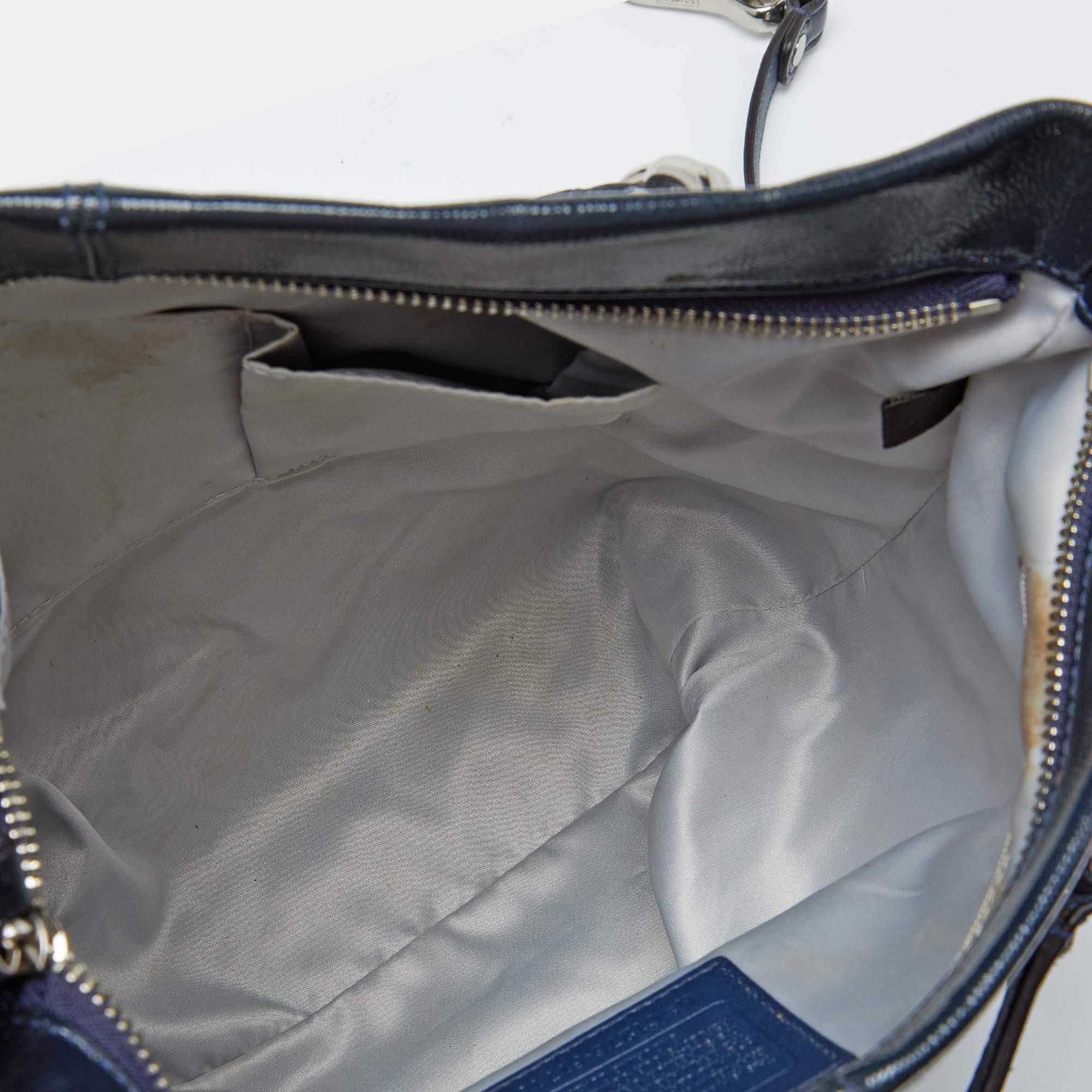 Coach Blue Patent Leather Brooke Hobo For Sale 3