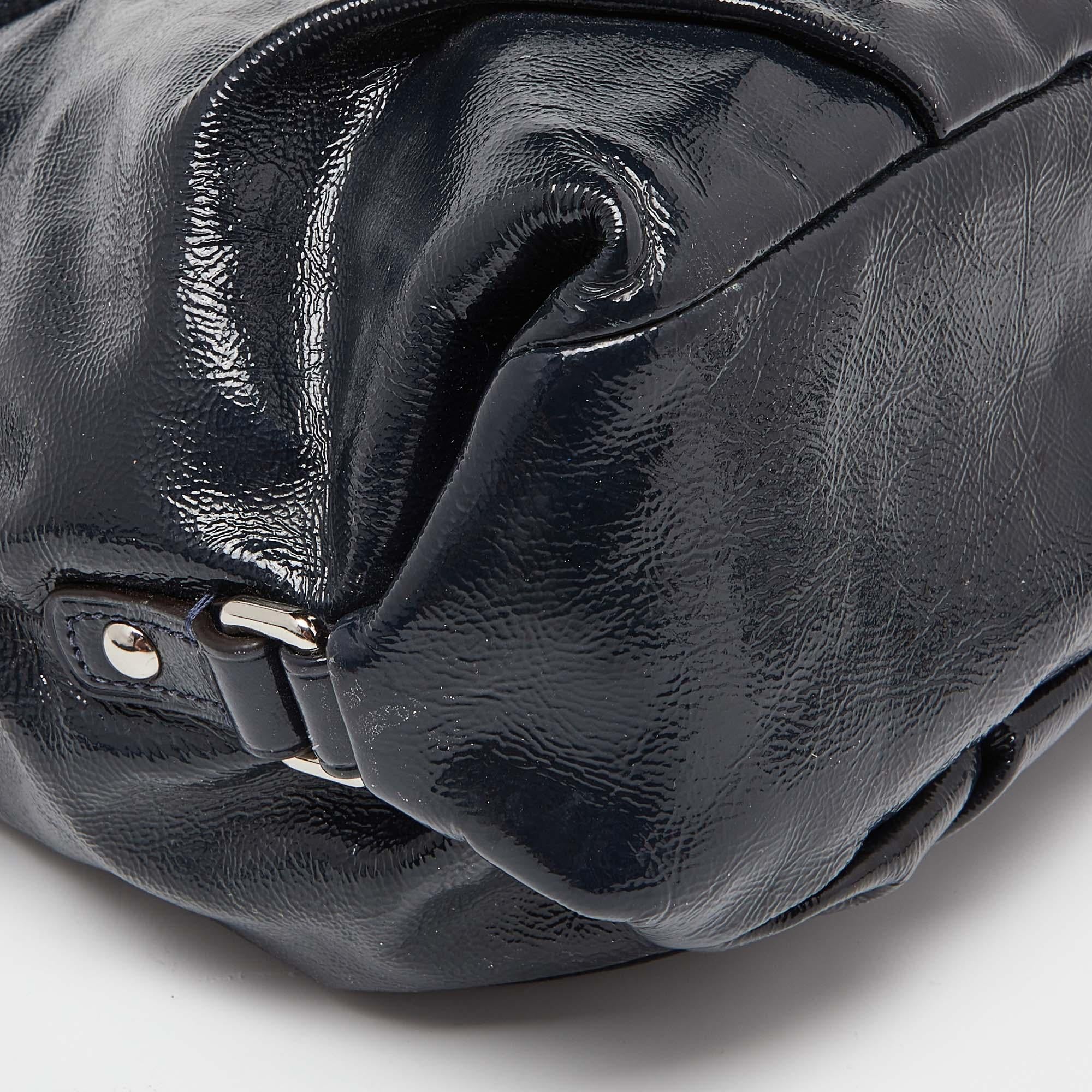Coach Blue Patent Leather Brooke Hobo For Sale 4