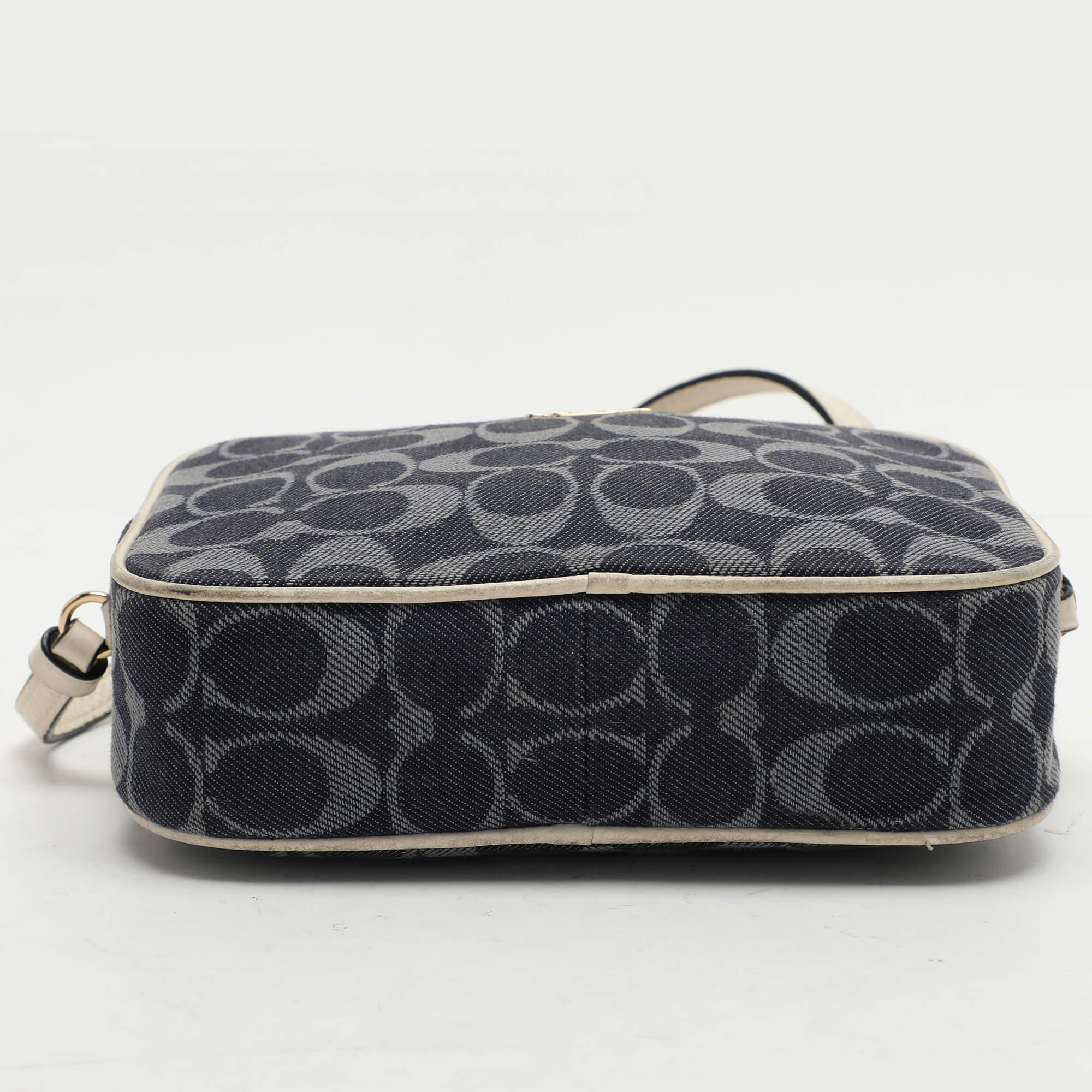 Coach Blue Signature Canvas Jes Camera Crossbody Bag 1