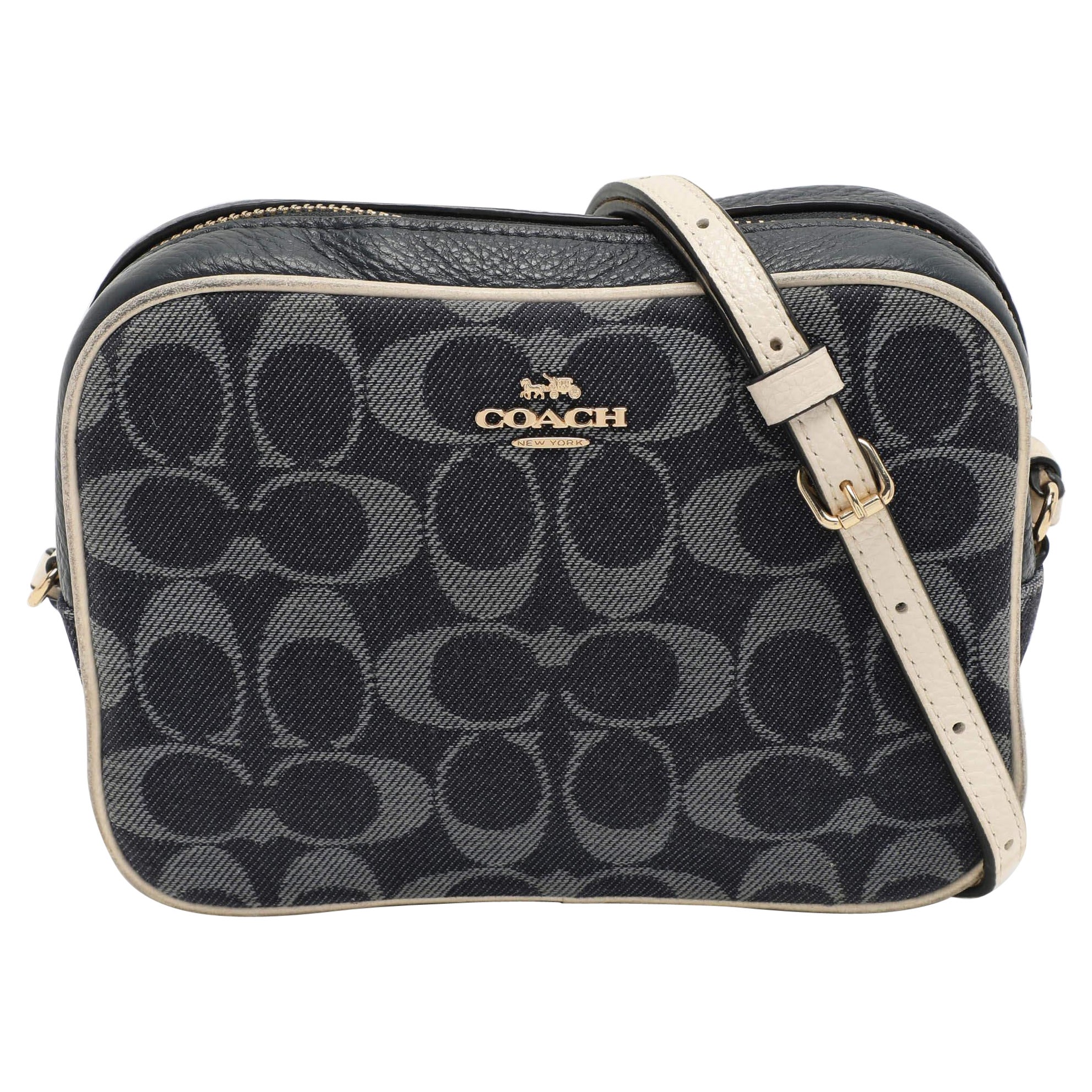 Coach Blue Signature Canvas Jes Camera Crossbody Bag