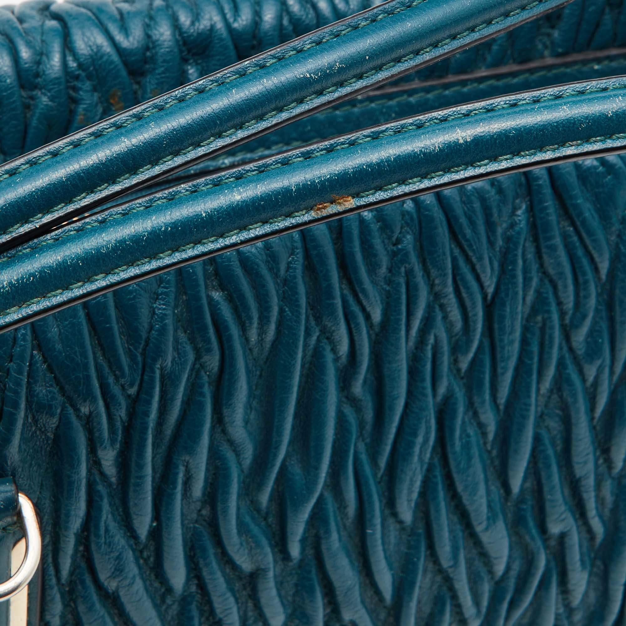 Coach Blue Twist Gathered Leather Madison Madeline Eastwest Satchel For Sale 3