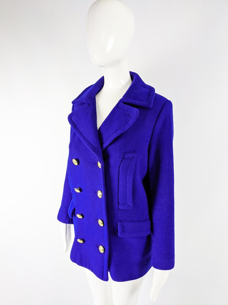 Coach Blue Wool Blend Womens Pea Coat For Sale at 1stDibs womens navy