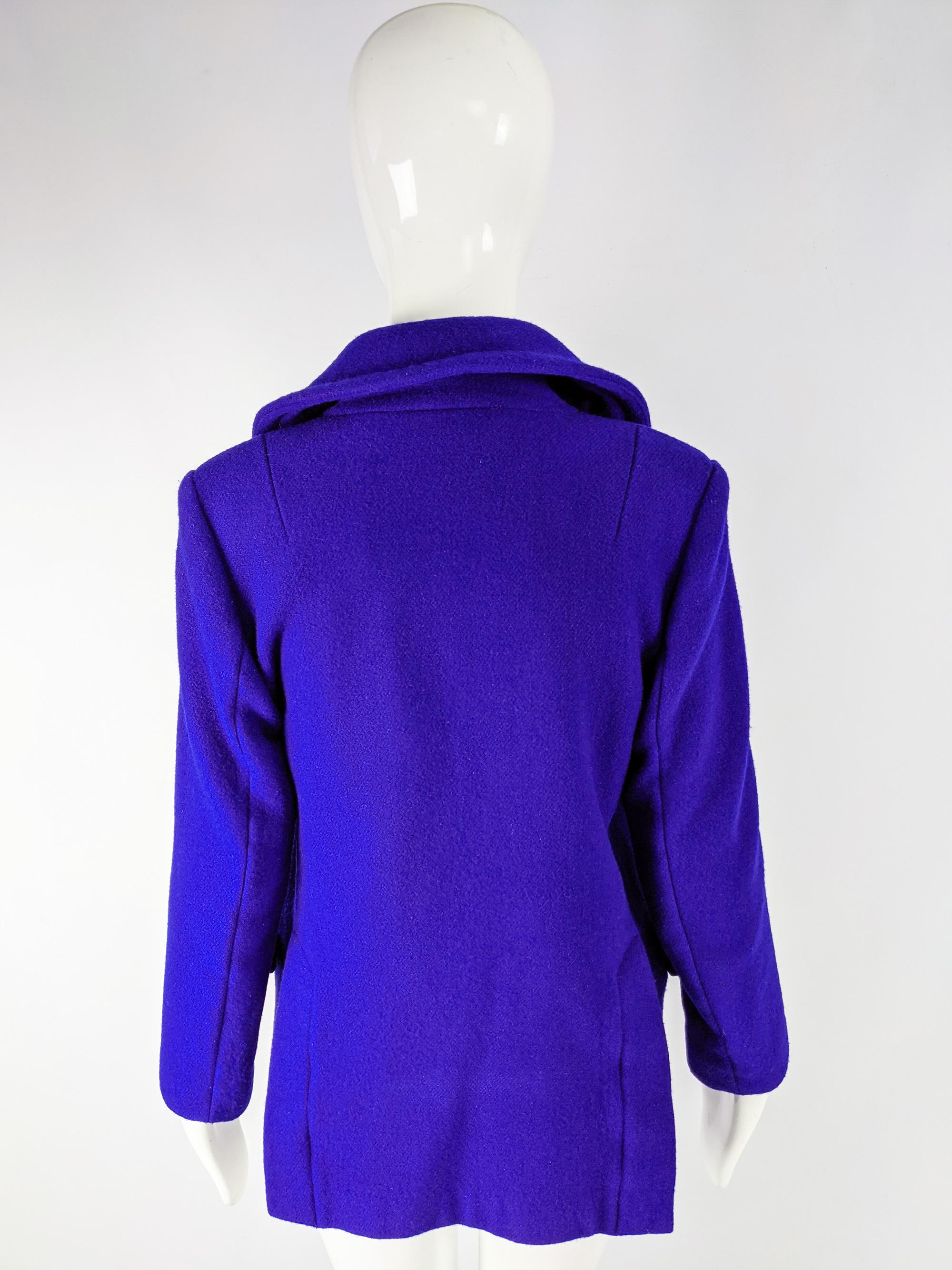 De las mujeres Coach Blue Wool Blend Womens Pea Coat en venta