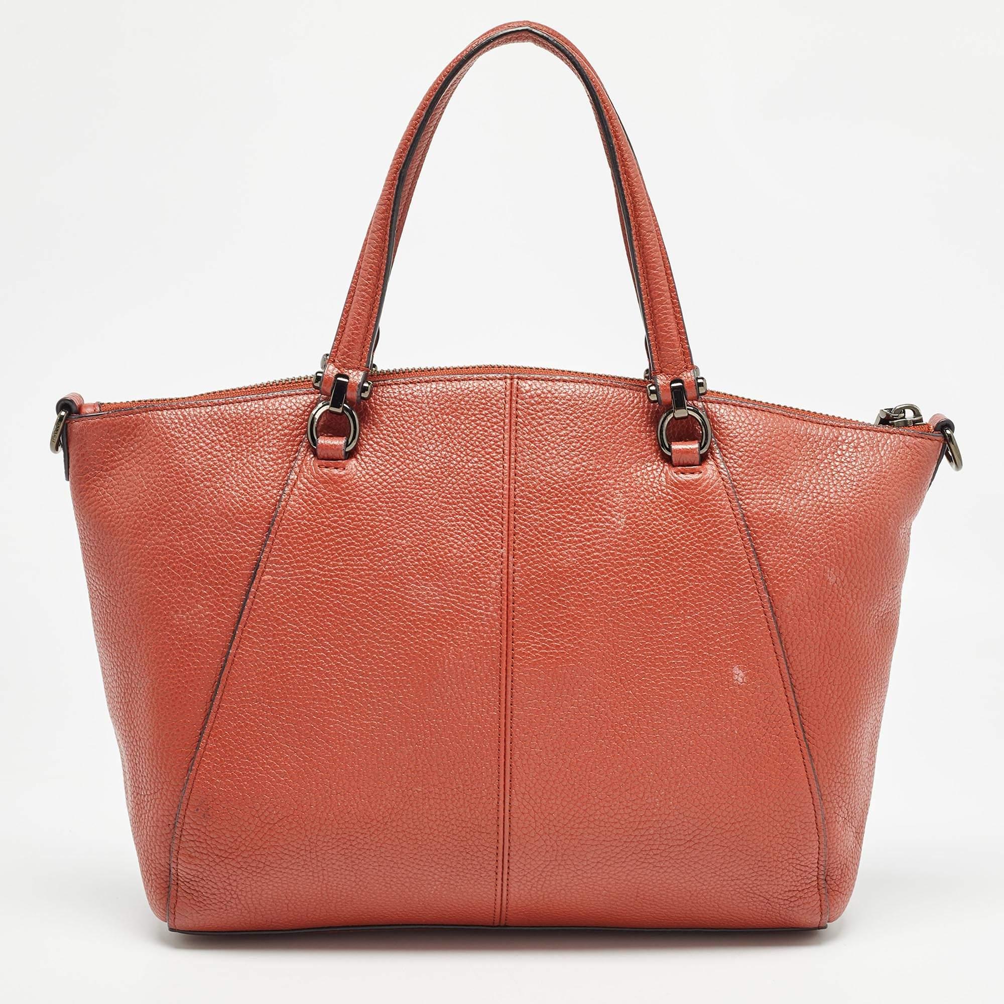 Women's Coach Brick Brown Leather Prairie Satchel For Sale