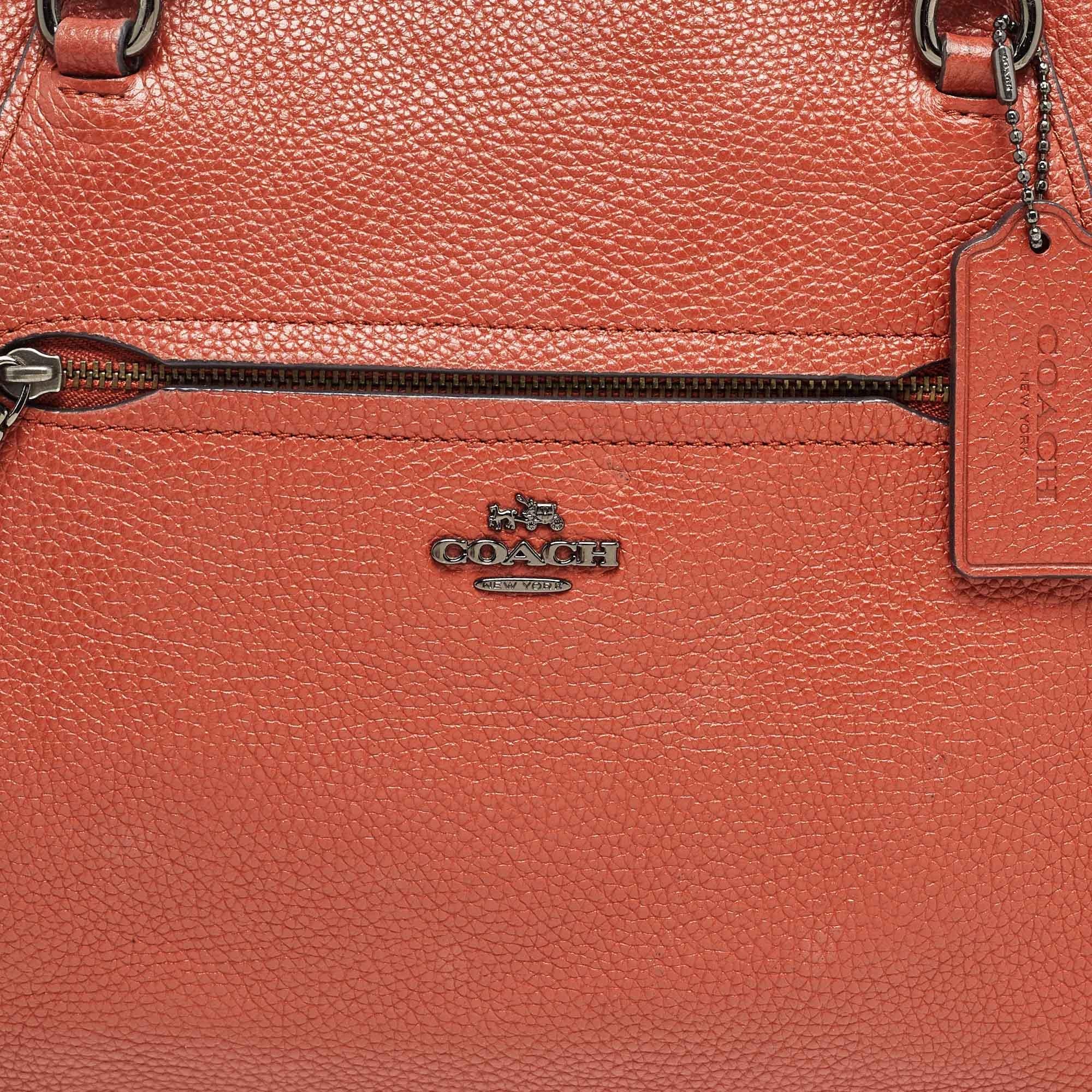Coach Brick Brown Leather Prairie Satchel For Sale 1