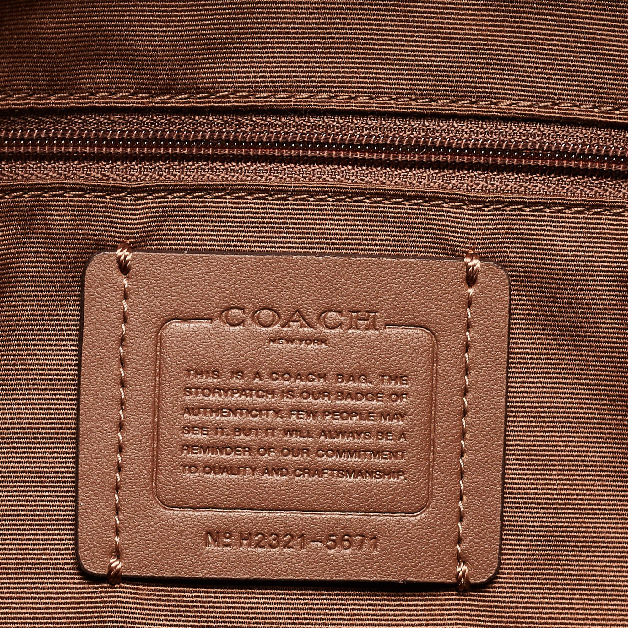 Coach Brown/Beige Signature Coated Canvas and Leather Court Backpack 8