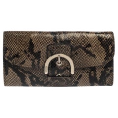 Coach Brown/Black Python Embossed Leather Soho Continental Wallet