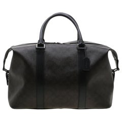 Coach Brown/Black Signature Coated Canvas and Leather Voyager Bag
