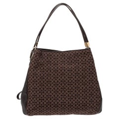 Used Coach Brown Canvas and Leather Edie Hobo