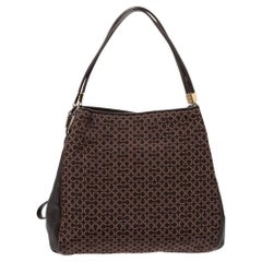 Coach Brown Canvas and Leather Edie Hobo