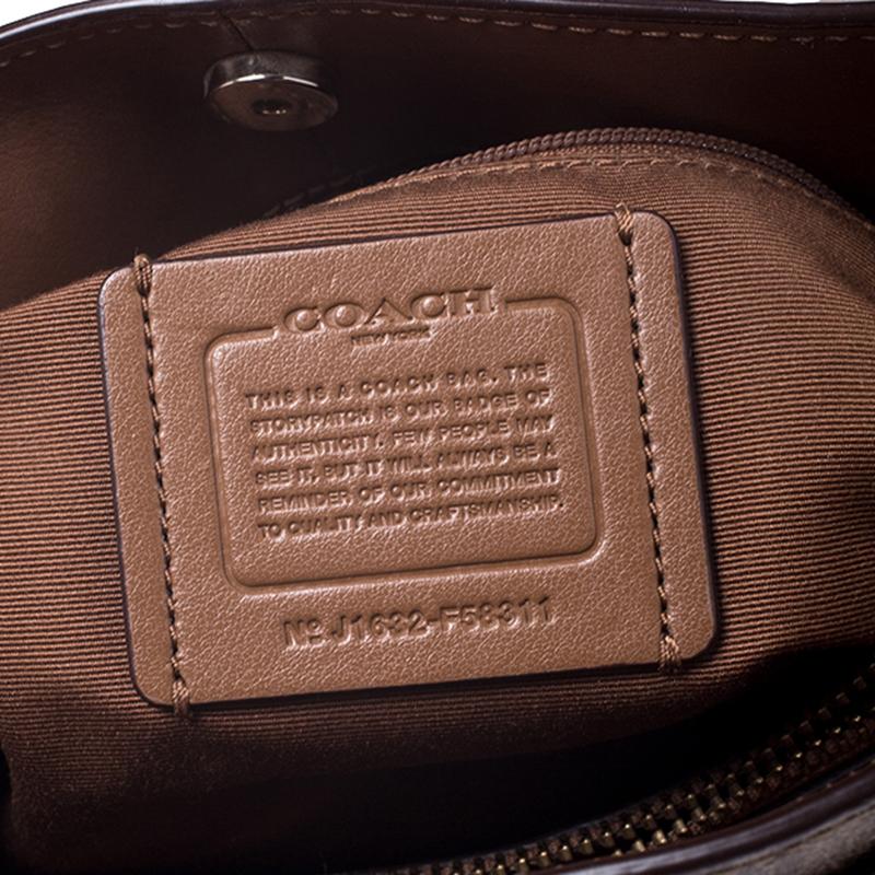 Coach Brown Coated Canvas and Leather Carryall Satchel 6