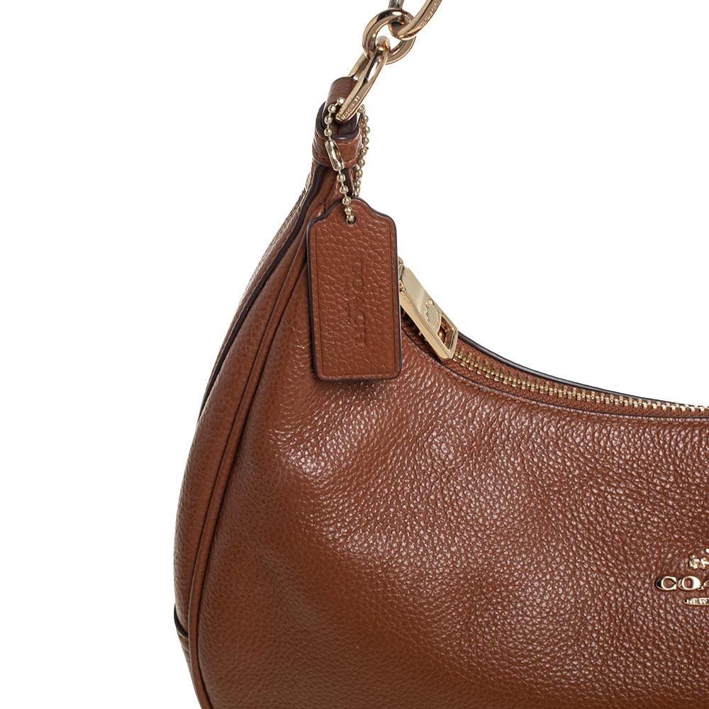 Coach Brown Grained Leather Hobo 1