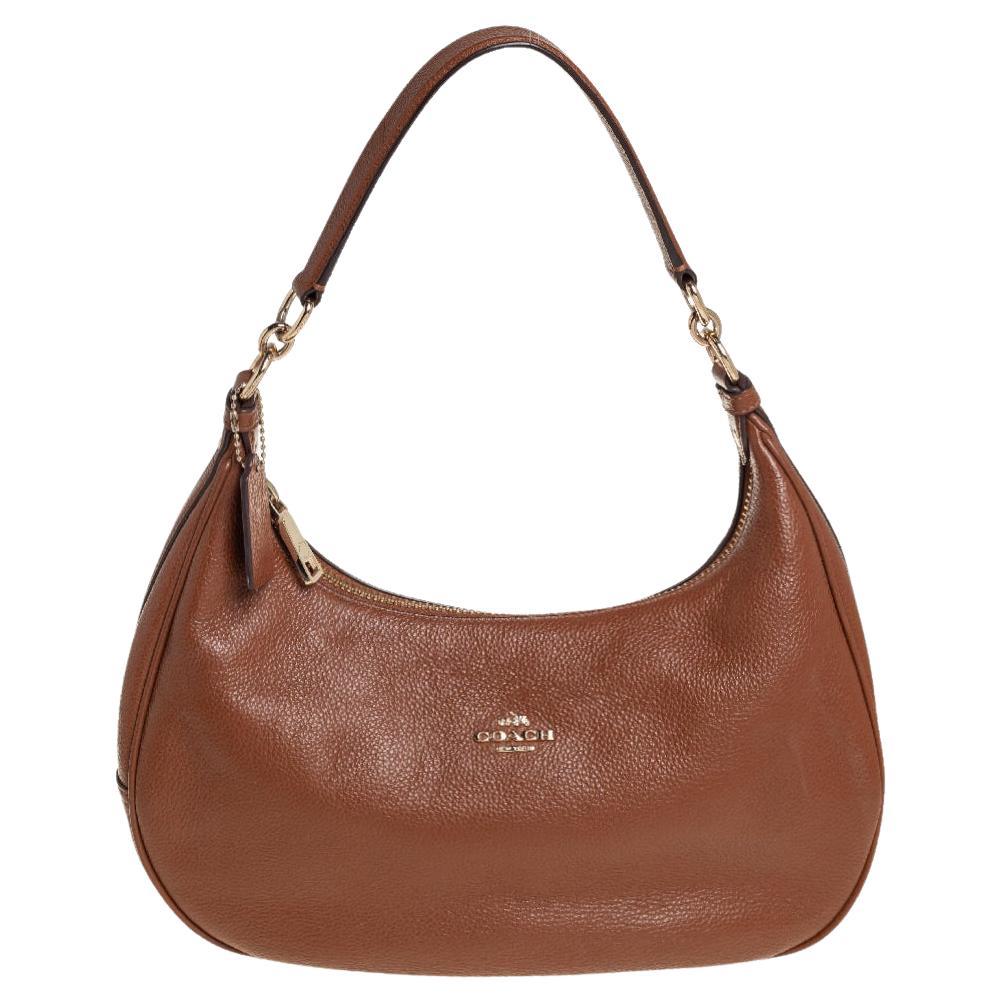 Coach Brown Grained Leather Hobo