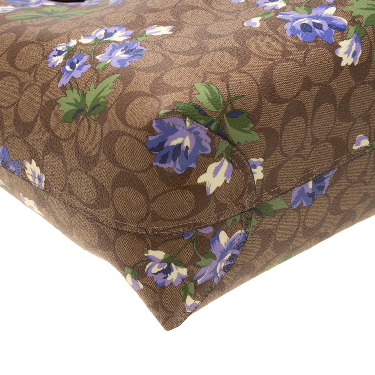 Coach purse with purple flowers clearance