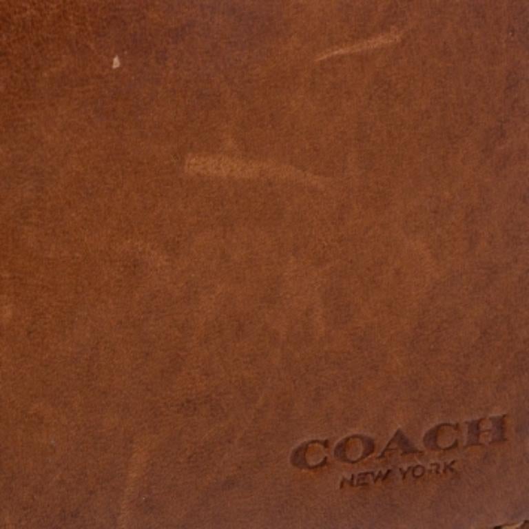 Women's Coach Brown Leather Bifold Card Holder For Sale