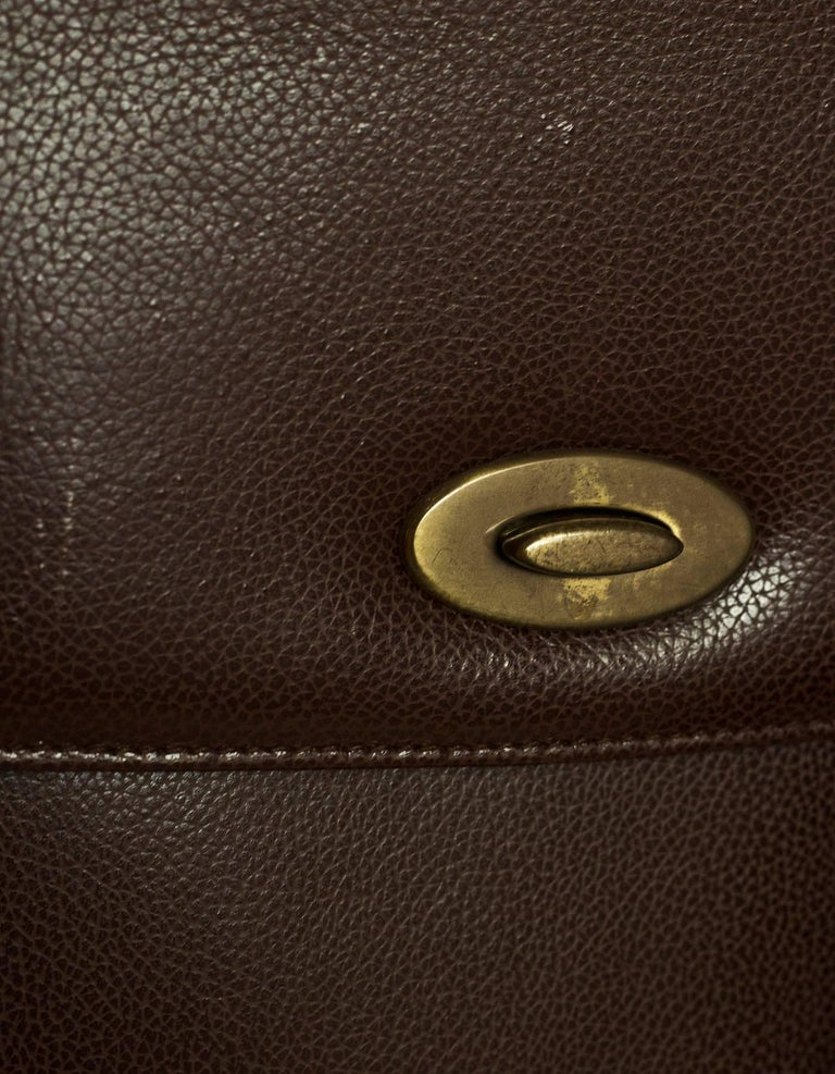 Coach Brown Leather Briefcase Bag w/ Strap For Sale at 1stDibs brown leather briefcase strap