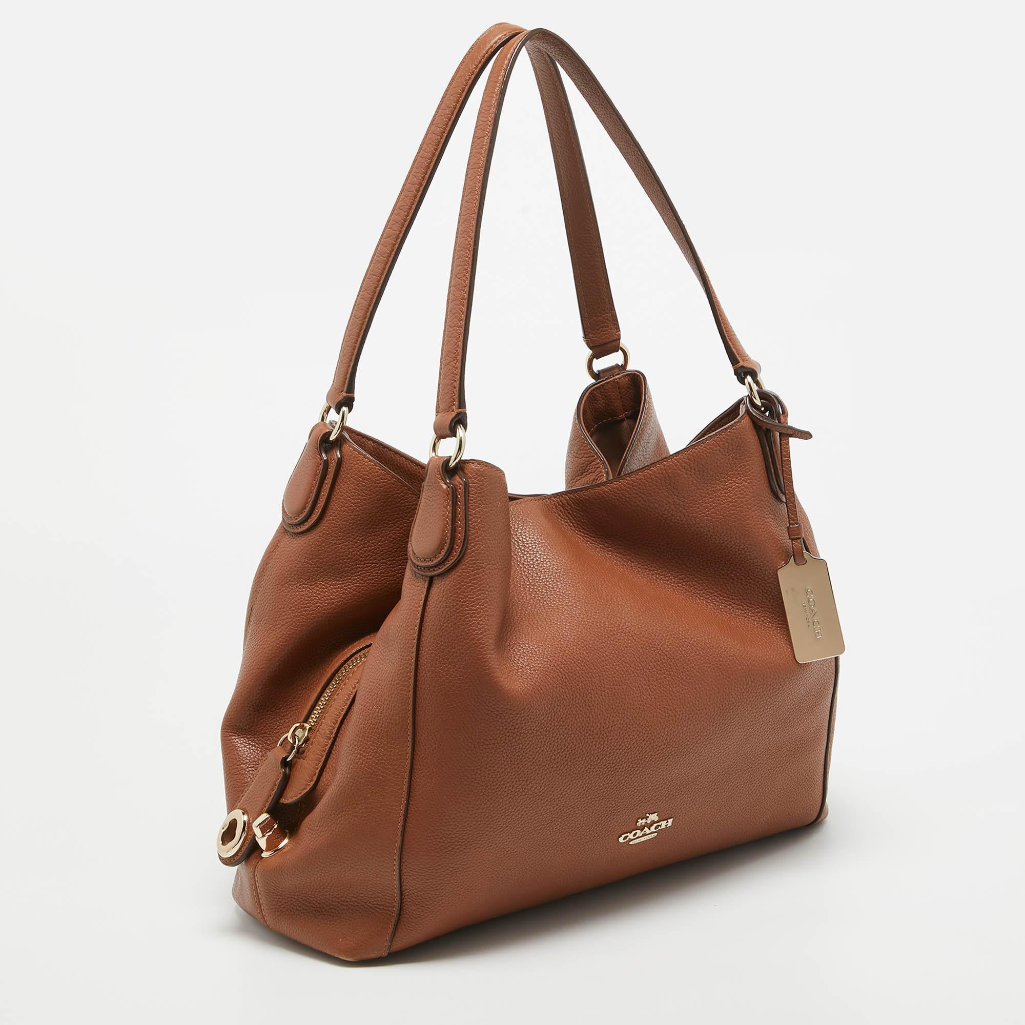 Coach Brown Leather Edie 31 Shoulder Bag In Good Condition In Dubai, Al Qouz 2