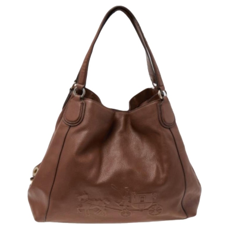 Coach Brown Leather Edie Carriage Shoulder Bag
