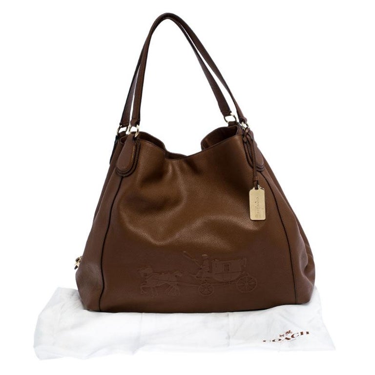 Coach Brown Leather Edie Shoulder Bag For Sale at 1stDibs coach edie