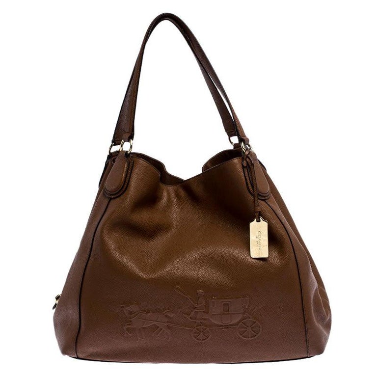 Coach Brown Leather Edie Shoulder Bag For Sale at 1stDibs coach edie
