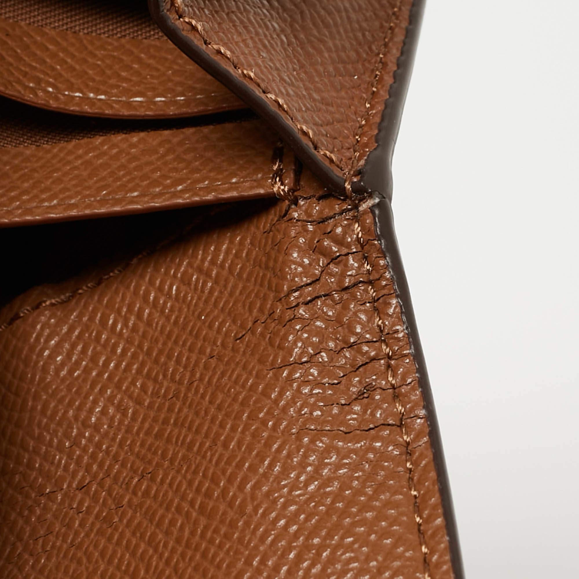 Coach Brown Leather Flap Continental Wallet For Sale 5