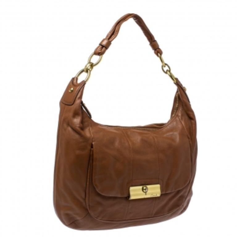 Coach Brown Leather Kristin Hobo In Fair Condition For Sale In Dubai, Al Qouz 2