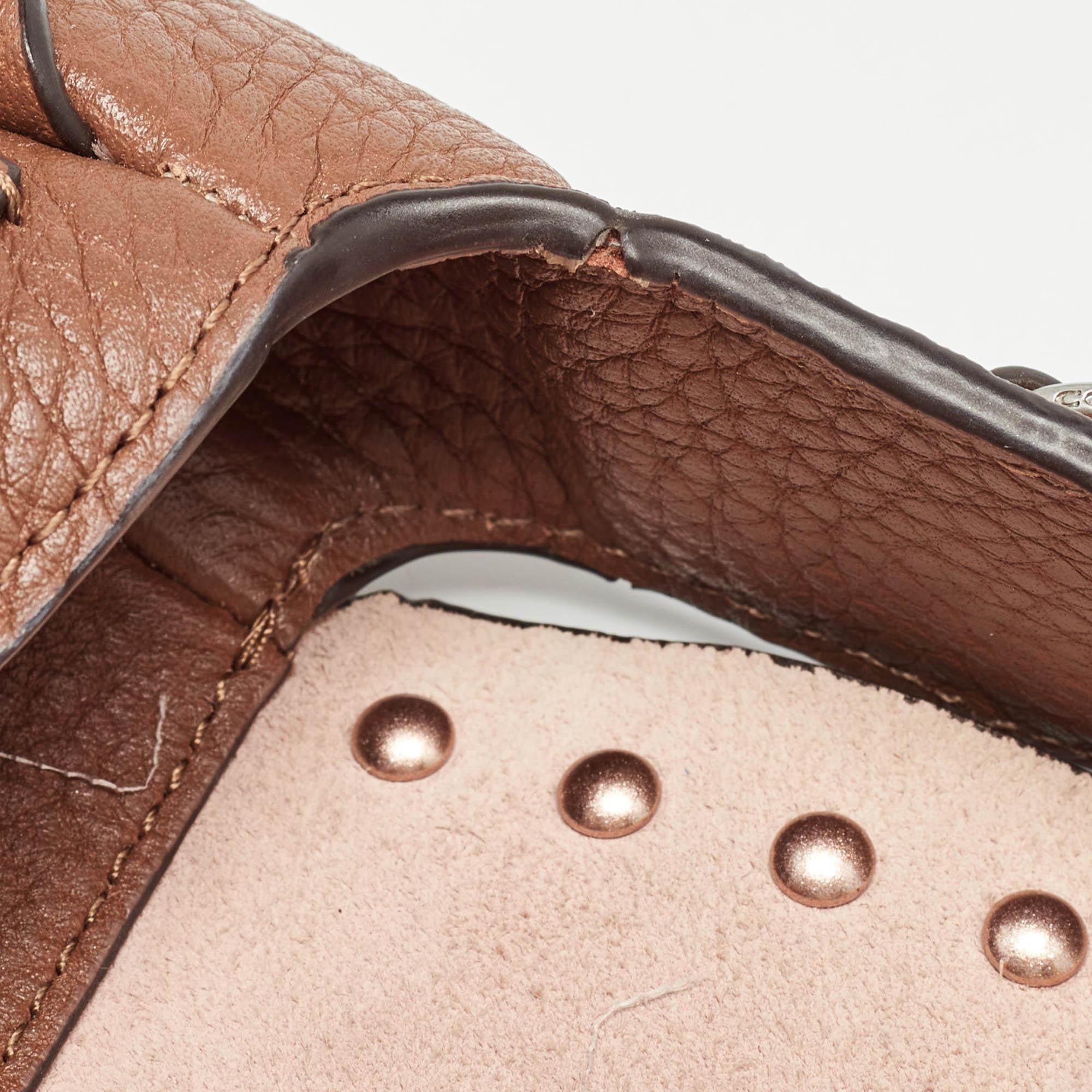 Coach Brown Leather Rivets Dakotah Crossbody Bag 6