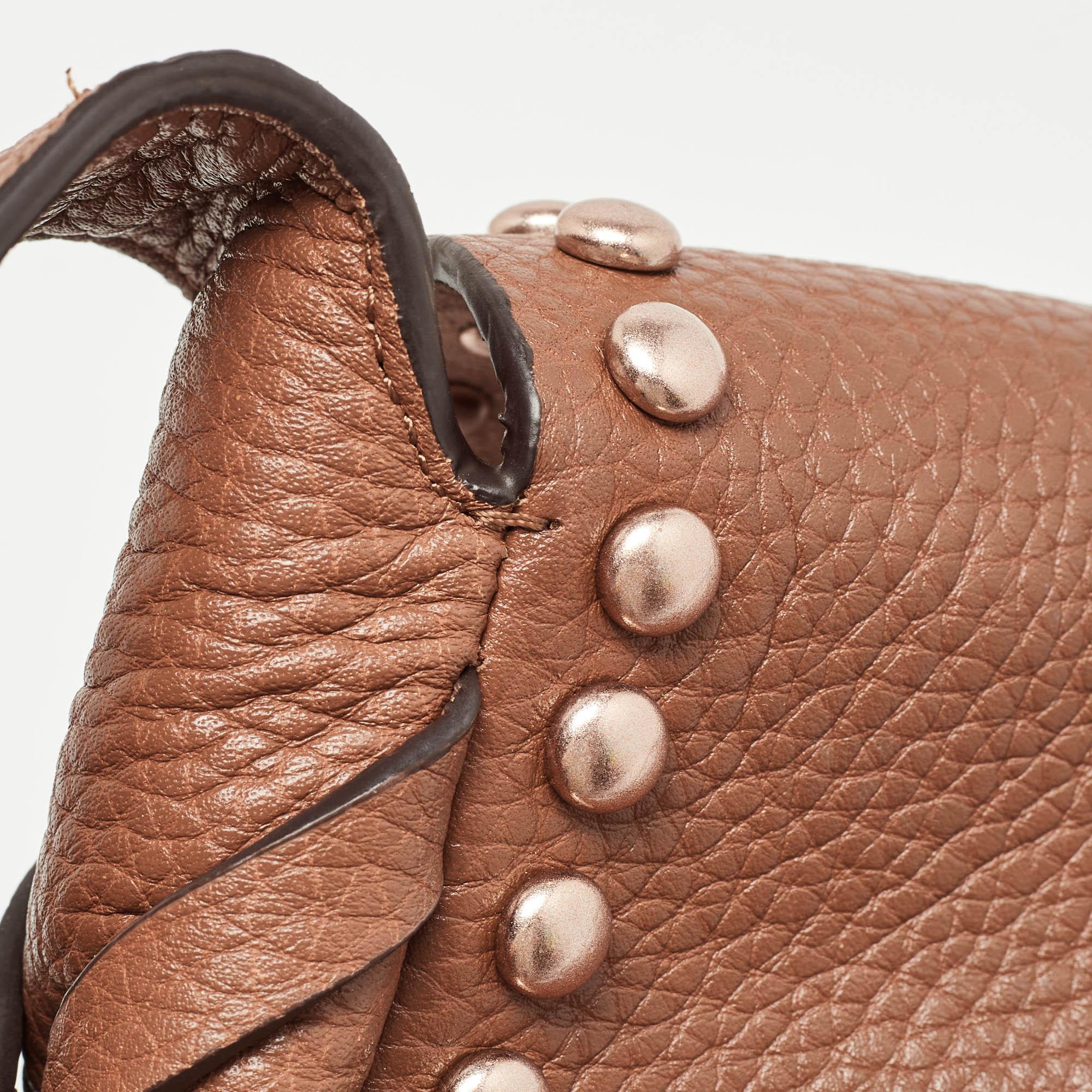 Coach Brown Leather Rivets Dakotah Crossbody Bag 3