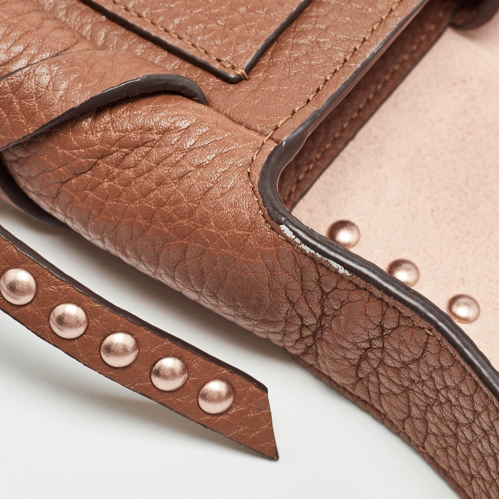 Coach Brown Leather Rivets Dakotah Crossbody Bag 5