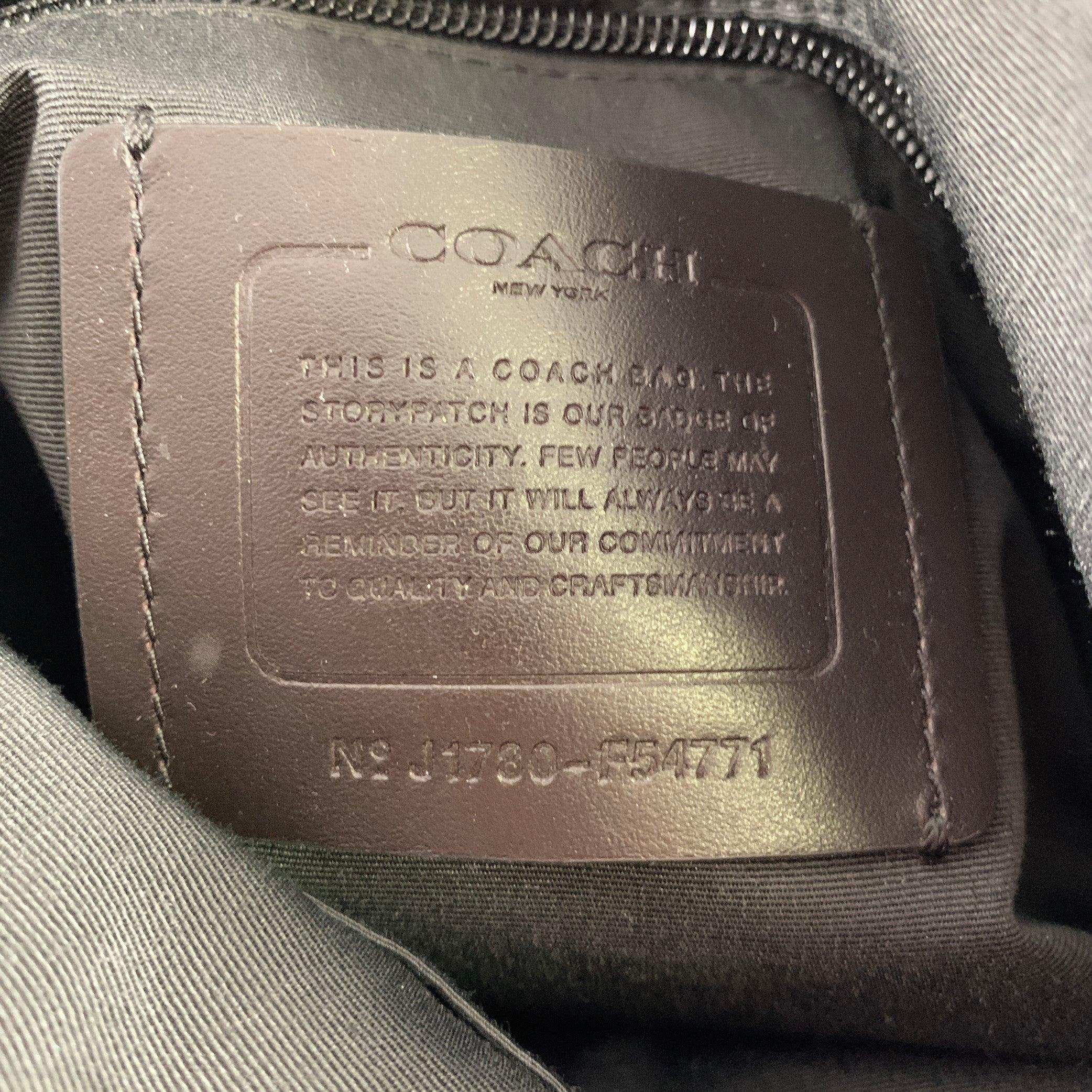 Bolso Crossbody de piel recubierta de lona con logotipo marrón COACH en venta 1