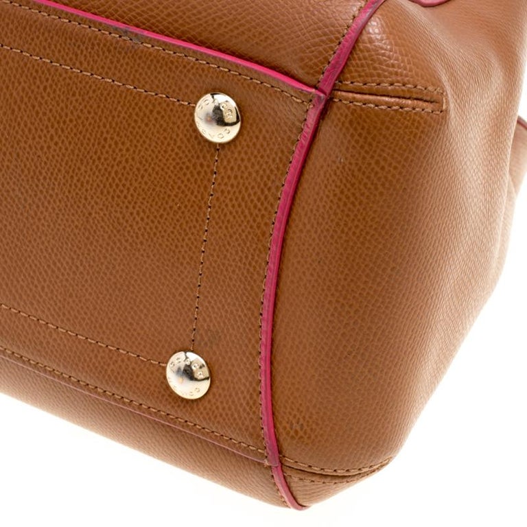 Coach Brown/Pink Leather Top Handle Bag For Sale at 1stDibs coach handbags on sale