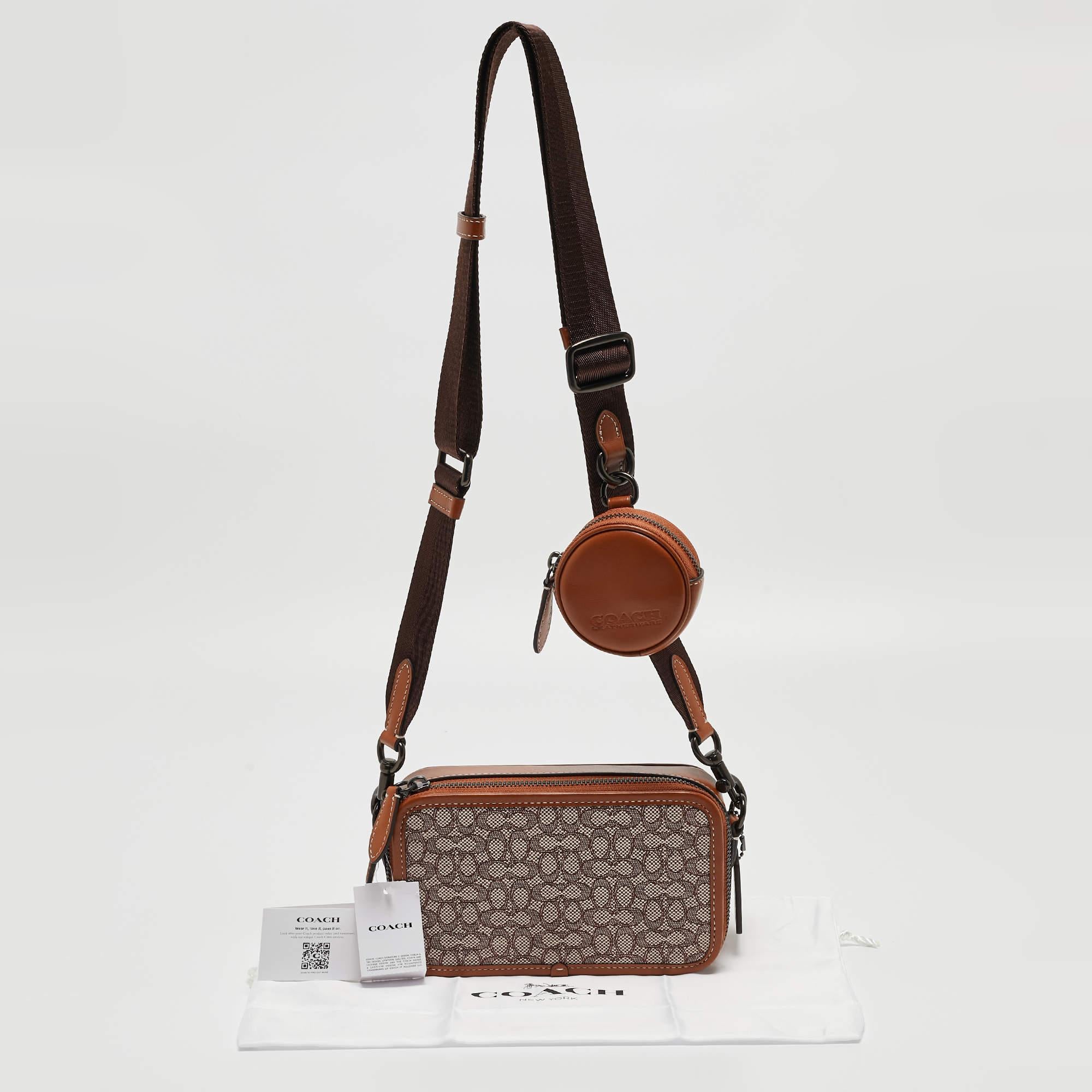 Coach Brown Signature Canvas and Leather Charter Bag 3
