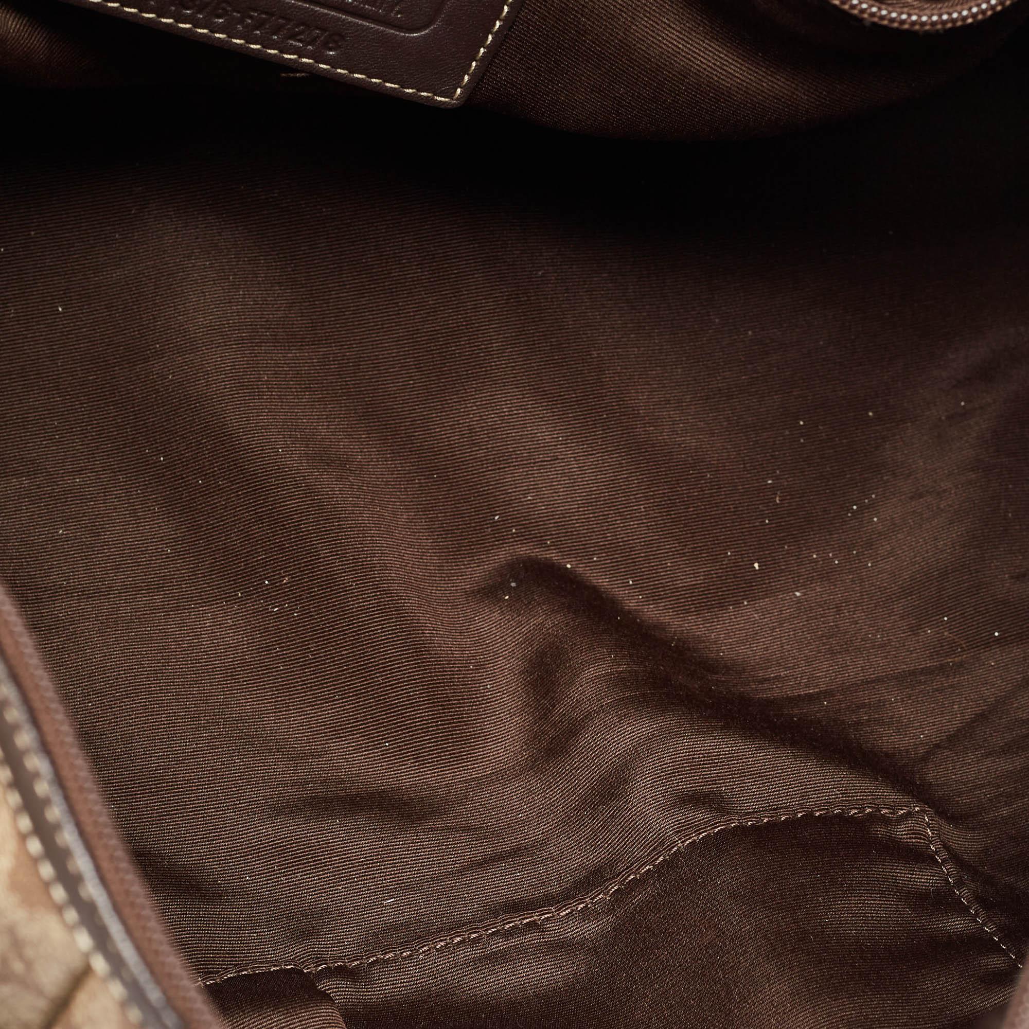 Coach Brown Signature Coated Canvas Heritage Stripe Duffle Bag 6