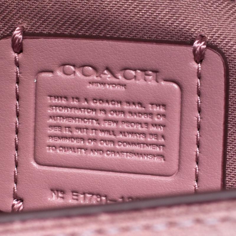 Coach Bubble Gum Suede and Leather Tea Rose Tooling Page Shoulder Bag 1