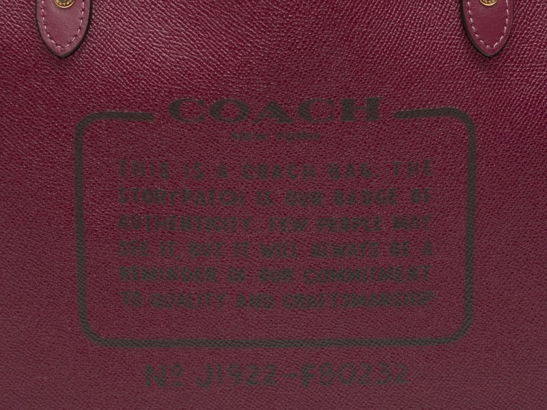 Coach Burgundy Cat Print Reversible Leather Tote Bag For Sale at 1stDibs