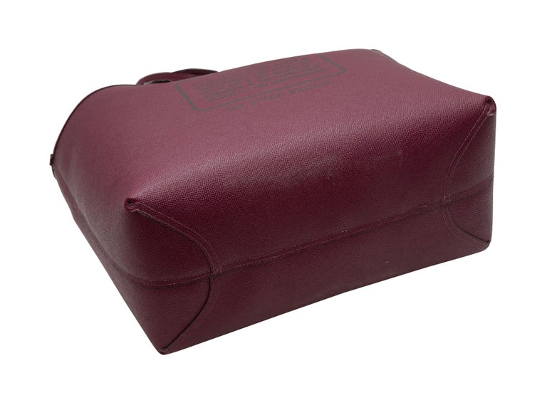 Coach Burgundy Cat Print Reversible Leather Tote Bag For Sale at 1stDibs