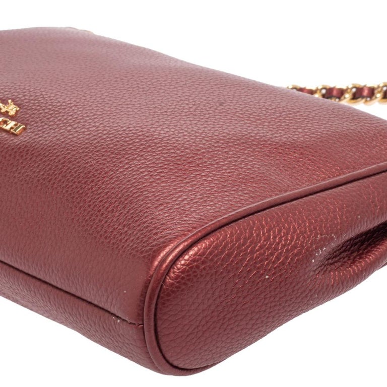 Leather handbag Coach Burgundy in Leather - 31089860