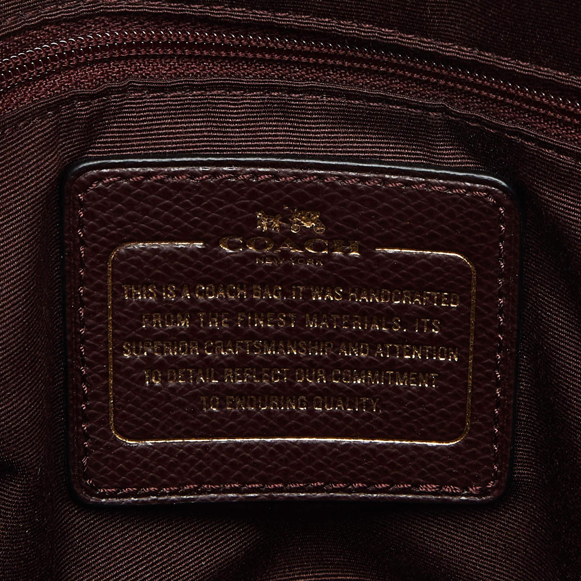Coach Burgundy Leather Cora Dome Satchel 3