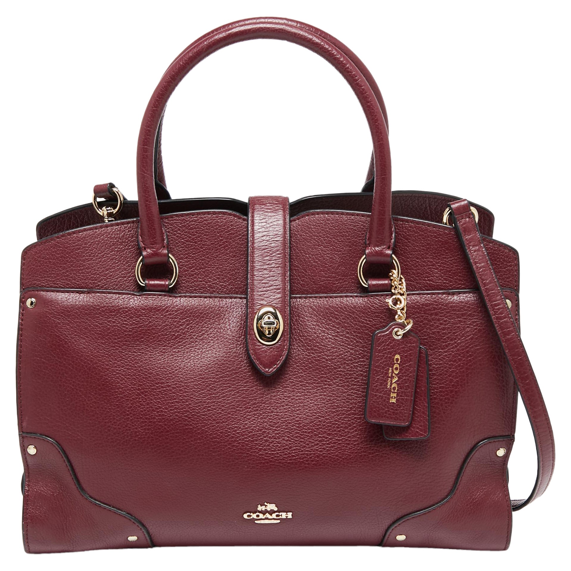 Coach Burgundy Leather Mercer 30 Satchel