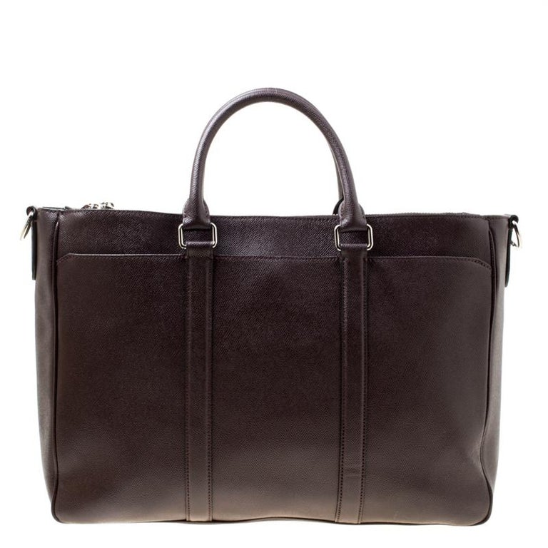 Coach Burgundy Leather Perry Metropolitan Briefcase Tote For Sale at ...