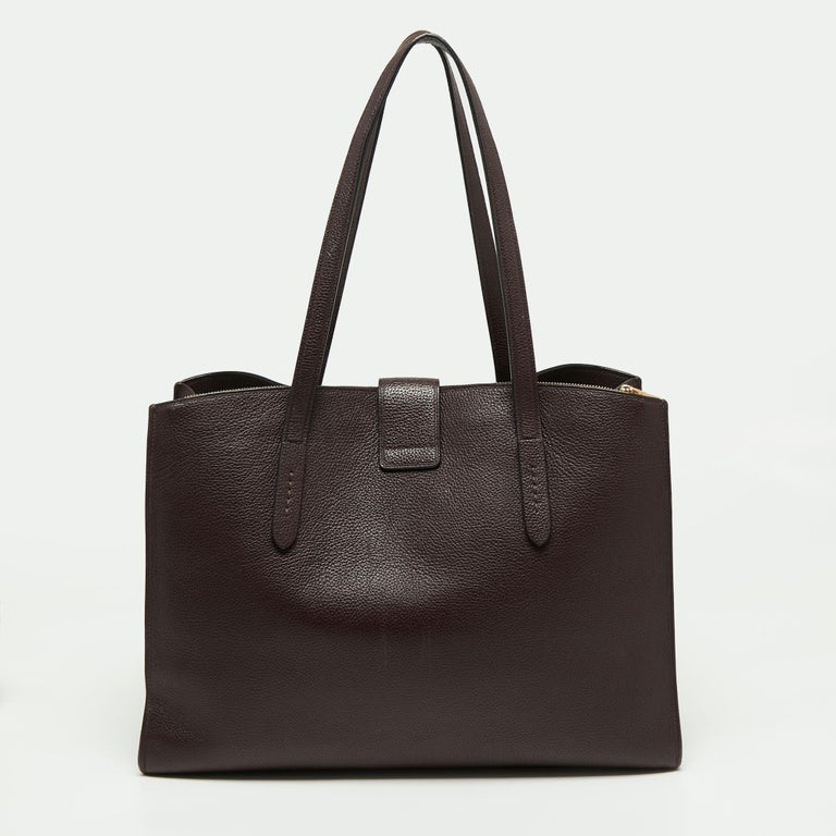 Minimalist Carryall Tote Bag - Burgundy