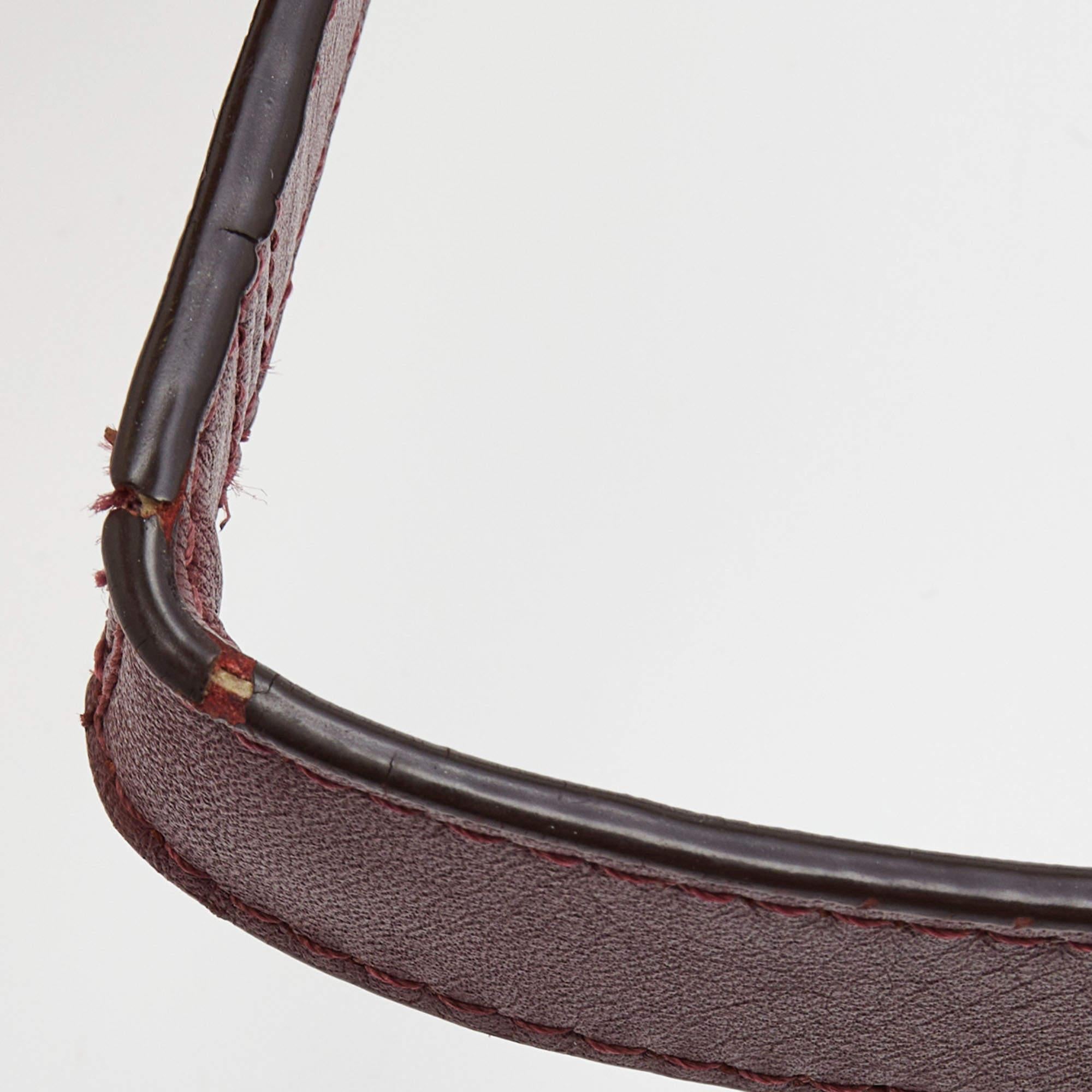 Coach Burgundy Signature Satin and Leather Chain Detail Hobo 3